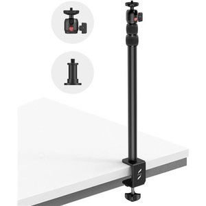 Camera Desk Mount Table Stand 13"-35" w/ 1/4" Ball Head, Adjustable Light Stand